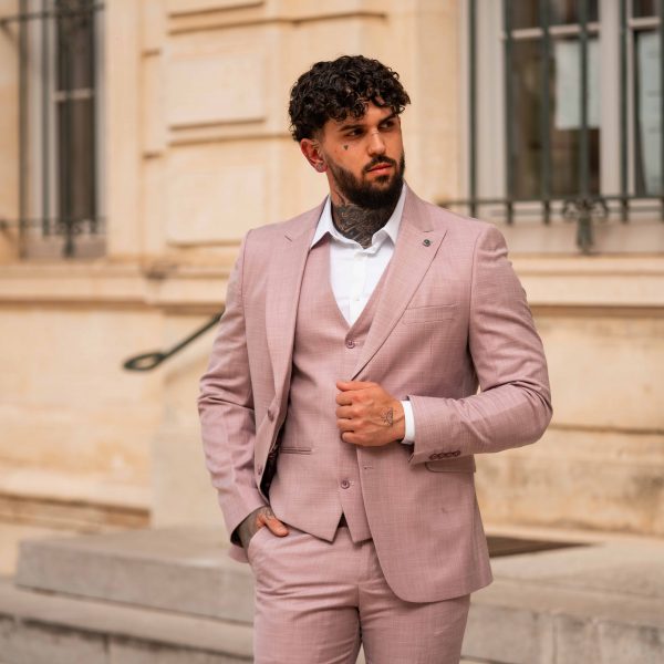 Costume Trois Pièces Rose Clair - Élégance et Confort – Image 4